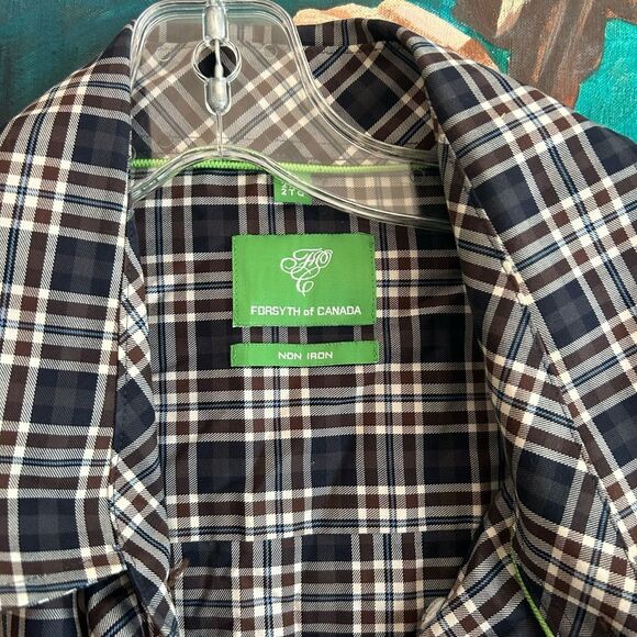 Forsyth of Canada Plaid Shirt Non Iron Button Down Long Sleeve Men's Size 2XL - Picture 3 of 16